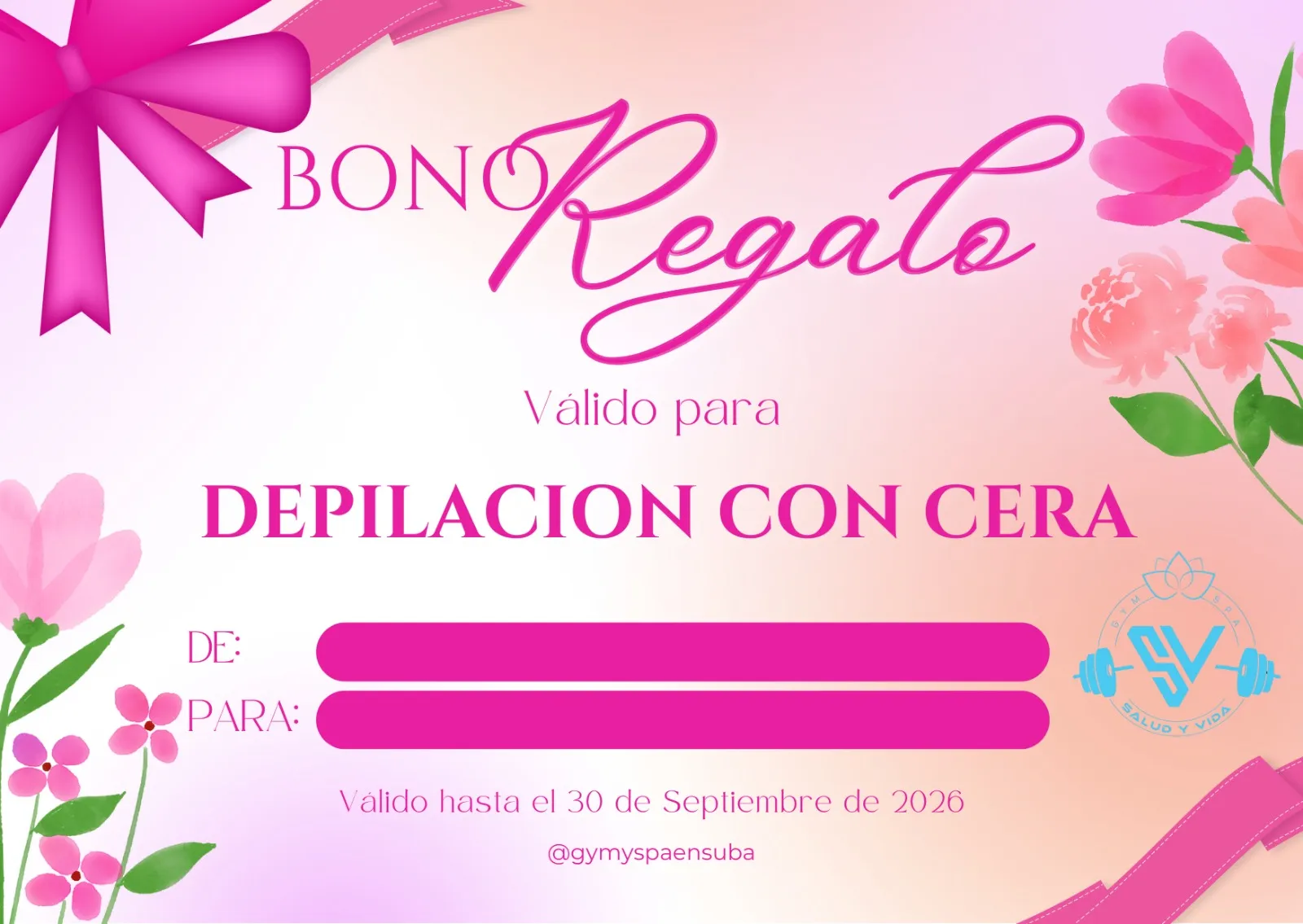 Bono Regalo Depilación Suba | Útil, Rápido y Personalizado